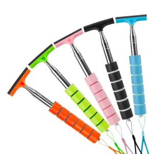 Portable Telescopic Car Rearview Mirror Wiper Anti Slip Grip Multifunctional Glass Cleaning Brush Squeegee for Rain Fog