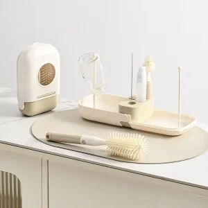Portable Travel Cleansing Brush Set with Storage Box Silicone Cleaning Brushes Baby Bottle Cleaner Kit