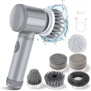 Portable USB Rechargeable High Plastic Handle Eco Friendly Power Cleaning Brush Electric Dish Scrubber for Household