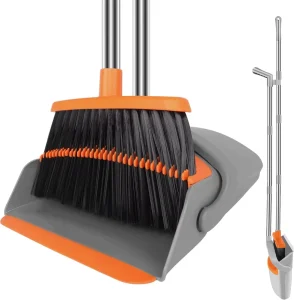 Portable Vertical Storage Folding Broom and Dustpan Combo for Home Kitchen Office or Lobby PP Material for Cleaning