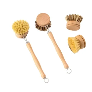 Pot Brush Custom Wood Scrub Kitchen Cleaning Dish Washing Brush Bamboo Dish Brush Household Kitchen Cleaning Tool Dish Scrubber