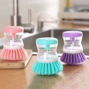 Pot Brush Household Cleaning Tools Accessories Dish Wash Brush With Soap Dispenser Cleaning Dishes Brush