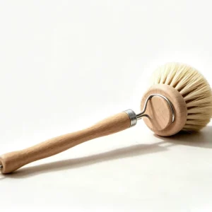 Pot Cleaning Wonder Pot Scrubber Replaceable Dish Brush Head Long Handle Olive Wood Kitchen Cleaning Brush