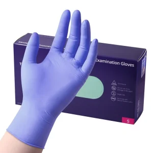 Powder Free Disposable Nitrile Blue Gloves 9inch Waterproof Polyurethane Texture Household Use PET Safe Studio Food