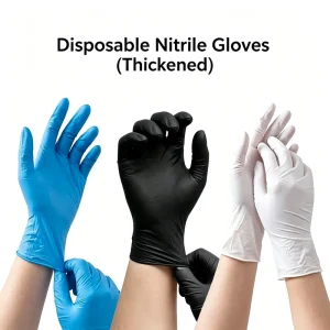 Powder Free Food Grade Latex Free Disposable Blue Nitrile Gloves for Kitchen and Household Cleaning