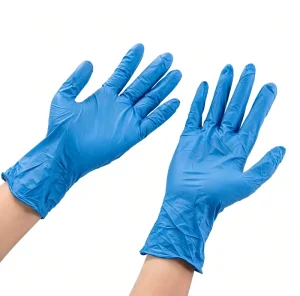 Powder Free Food Grade Latex Free Disposable Blue Nitrile Gloves for Kitchen and Household Cleaning