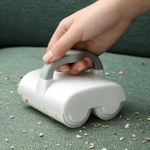 Powerful Double Roller Tear Off Lint Remover with Dual Wheel Design Plastic Manual Hair Removal Tool for Clothes