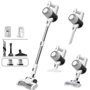 Powerful Portable Blow Suction Cordless Vacuum Cleaner Washable Filter Electric Brush LED Light Extendable for Home Pet Hotel