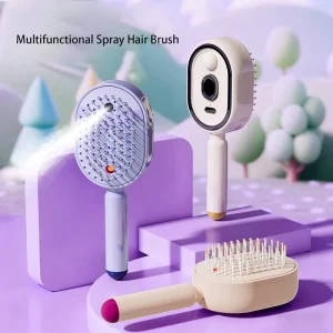 Premium 650nm Red Light Hair Care Comb USB Atomizing Vibration Cushion Brush with One Key Self Clean for Scalp SPA
