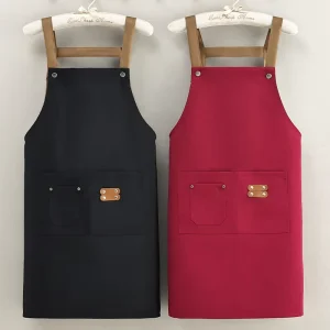 Premium Adult Kitchen Apron Non Woven Polyester Adjustable Straps Pockets Sleeveless Machine Washable High Quality Work Daily