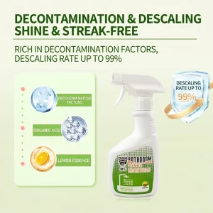 Premium All in One Liquid Bathroom Cleaner Lemon Scent Effective Degreaser for Bathroom Hardware Surfaces Descaling Bacteria