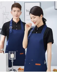 Premium Custom Logo Waterproof Twill Adjustable Pocket Unisex Apron for Cafe & Chef Studios