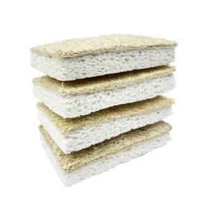 Premium Quality Custom Natural Eco Friendly Dish Sponge Sustainably Forested Wood Pulp Loofah Sponge and Scouring Pad