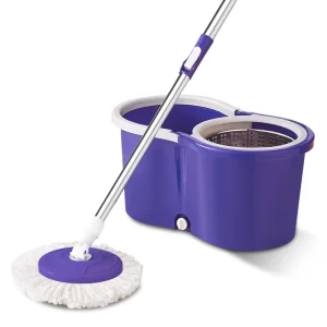 Premium Self Cleaning Portable Hands Free 360 Degree Spin Mop and Bucket Set Steel 8 Wheel Bucket Floor Cleaning Mops