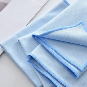 Premium Shining Glass Cloth Microfiber Cleaning Towel 40x40cm Blue Microfiber Car Washcloth Glassware Wiping ClothRags