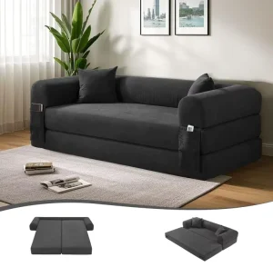 Price 3 in 1 Corduroy Folding Pull Out Couch Boneless Couch Compression Sofa Convertible Sofa Bed for Living Room