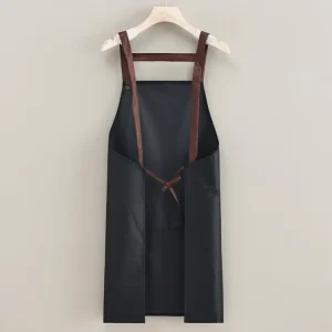 Price Waterproof Oil Resistant Apron with Button Decoration Adjustable H Back Straps Apron