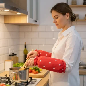 Printed Waterproof Cotton Machine Washable Cooking Baking Forearm Cover Oversleeve