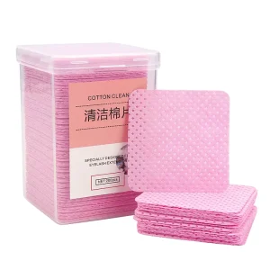 Private Label 200pcs Pink Nail Polish Remover Lint Free Nail Wipes Soft Gel Nail Polish Remover Pad Eyelash Glue Cleaning Wipes