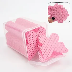 Private Label Colorful Heart Shape 200pcs Lint Free Remover Cotton Pad Eyelash Adhesive Cleaning Wipes