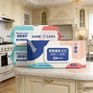 Private Label Disposable Pure Water Soft Wet Tissue Wipes for Kitchen