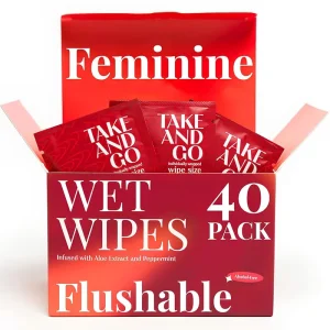 Private Label Disposable pH Balanced Flushable Spunlace Material Feminine Hygiene Adult Intimate Wipes Individually Wrapped