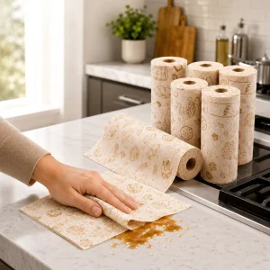 Private Label Reusable Antibacterial Microfiber Towel Rolls for Cleaning Custom Printed Quick Dry Microfiber Cloths Roll