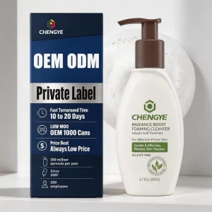 Private Label Soy and Salicylic Acid Cleanser for OEM Oil Free Foaming Acne Face Wash Manufacturer