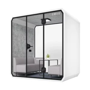 Private Quiet 4-Person Phone Booth Soundproof Portable Office Kiosk Booth