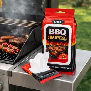 Pro moistened Grill Tough Wipes BBQ Disposable Wet Wipe Cleans Absorbs Grease Grime