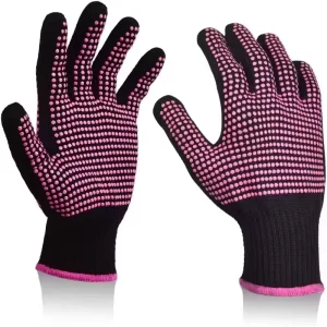 Professional 2 Pcs Salon Use Oven Mitts Heat Resistant Gloves with Silicone Bumps Heat Proof Glove Mitts