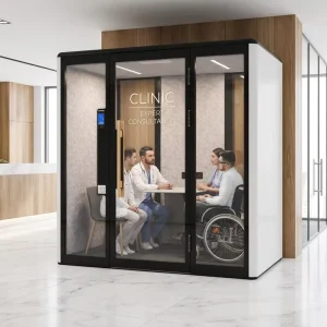 Professional Accessible Acoustic Pod L2 for Team Meetings Clinic Hospital Public Center Soundproof Wheelchair Silent Cabin