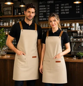 Professional Barista Apron Waterproof Workwear Apron for Cafe Restaurant Bakery Staff