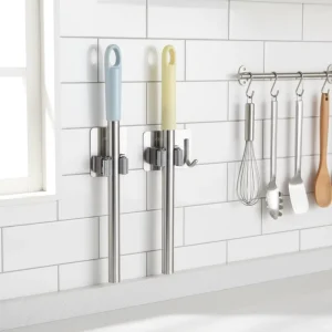Professional Durable Long Lasting Stainless Steel Wall Mounted Bathroom Mop Holder Clamps with Modern Design