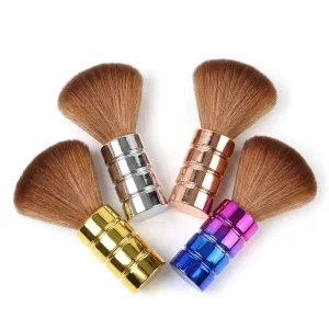 Professional Electroplated Barber Neck Duster Brush Soft Fiber Hair Cleaning Sweep Bamboo Joint Handle Salon Tool