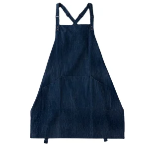 Professional European Style Luxury Washable No Fading Reusable Bib Denim Apron High Quality 100% Cotton Sleeveless Kitchen