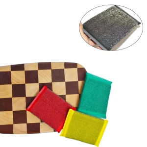 Professional Kitchen Scrub Pad Long-Lasting Stainless Steel Scourer Pad with Sponge Multi-Use