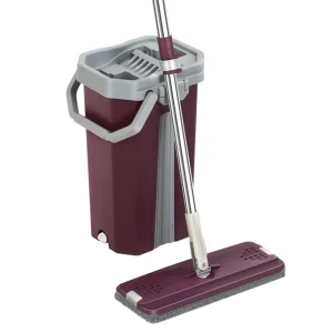 Professional Manufacturer PP Bucket Microfiber Flat Mop with Adjustable Handle