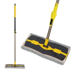 Professional Microfiber Flat Mop with Clips Reusable Microfibre Cleaning Floor Mop for Hardwood Laminate Tile Home