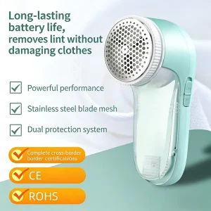 Professional Portable Electric Lint Pet Hair Remover Cleaning Roller Stainless Steel Blades USB Charging Plastic Brush for Home
