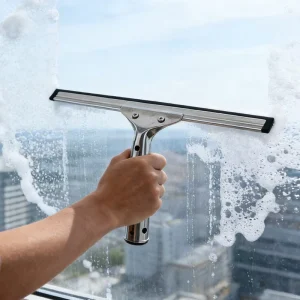 Professional Stainless Steel Window Squeegee Ideal for High-Rise Window Cleaning Perfect for High-Rise Glass Foam Removal