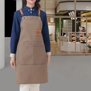 Professional Unisex Work Apron Waterproof Kitchen Cafes Nail Beauty Hair Cutting Salon Uniform Grill Garden Waiter Bib Custom
