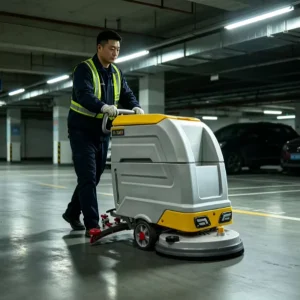 Professional Walk Behind Floor Scrubber Machine Battery Floor Cleaning Equipment OEM Available