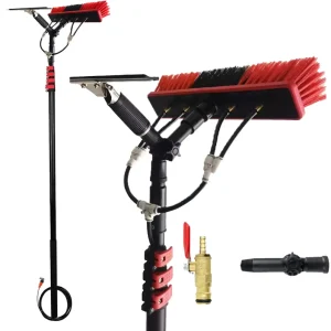 Professional Window Cleaner with Aluminum Telescopic Pole Solar Panel Cleaning Brush Water Fed Pole Window Cleaning Equipment