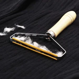 Professional Wooden Handle Fabric Shaver Double Sided Lint Remover for Clothes Handheld Fuzz Shaver for Sweaters Coats
