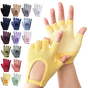 Professional Yoga Accessories Women’s Fingerless Backless Warm Cotton Non-Slip Five-Finger Yoga Gloves Household Gloves