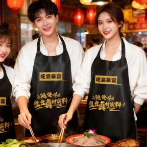 Promotional Custom Black Heavy Duty Eco Friendly Waterproof Disposable Non Woven Fabric Sleeveless Apron for Kids Adults