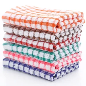 Pure Cotton Plaid Tea Towels 100% Cotton Waffle Absorbent Kitchen Dish Cloth Towel Tabletop Wiping Cleaning Cloths