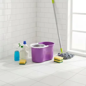 Purple Anti corrosion Self wringer Mop Thick Cotton Thread High Water retention Stainless Steel Adjustable Mop