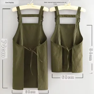QC Japanese Sustainable Fashionable Adjustable Strap Bib Sleeveless Restaurant Cafe Cleaning Work Apron Waterproof Oilproof